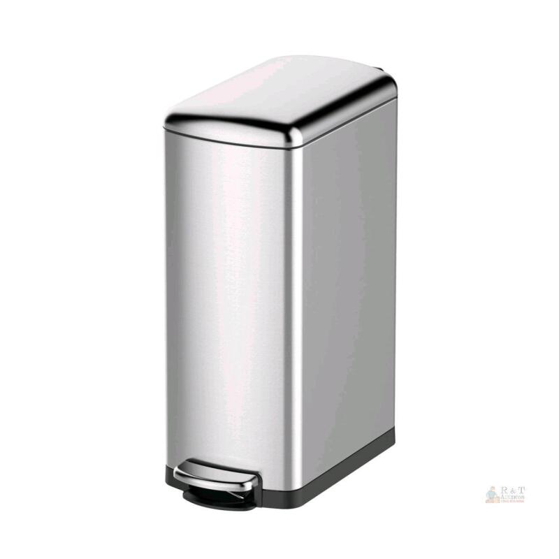 NEW GARVEE PHO_13ZM0Y96 7.9-Gallon Stainless Steel Pedal Trash Can with Soft-Close Lid