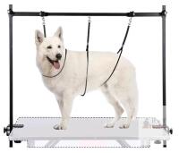 NEW AGESISI H-Shape Dog Grooming Arm, Adjustable 34"-50"W x 32"H, 220 lb Capacity, Black