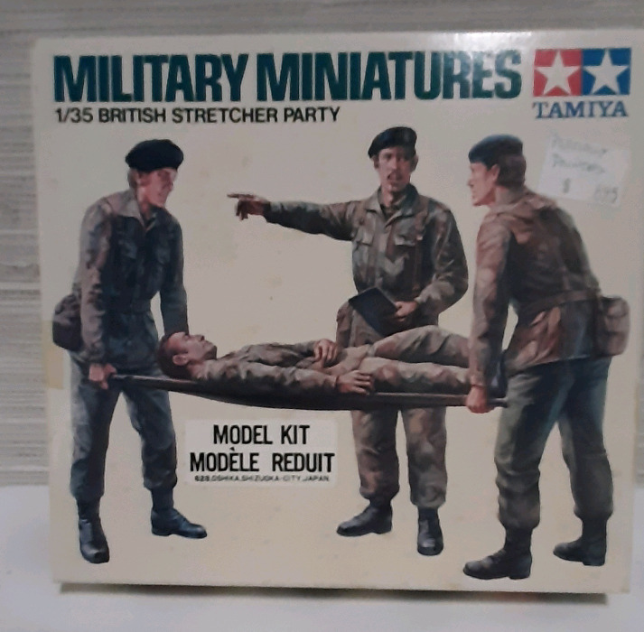 Vintage Military Miniatures British Stretcher Party 1:35 Scale Partially Painted.