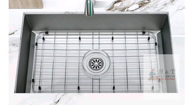 NEW Stainless Steel Kitchen Sink Protector Rack, 26" x 14", Center Drain, Non-Slip Feet