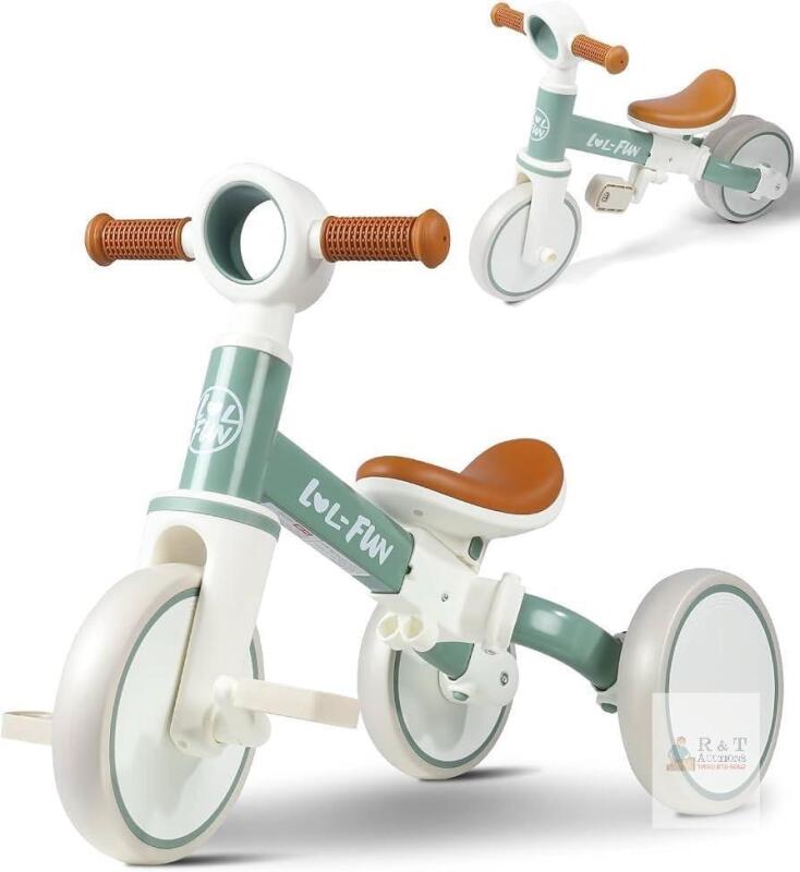 NEW LOL-FUN 4-in-1 Convertible Tricycle & Balance Bike, Adjustable Seat, Ages 10 Months&ndash;4 Years