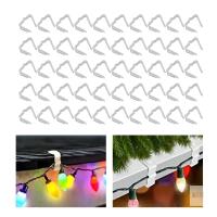 New 50pcs Christmas Light Hanger Hooks Firm Plastic Waterproof Weather Proof Holiday Light Clips for Outdoor Roof Gutter