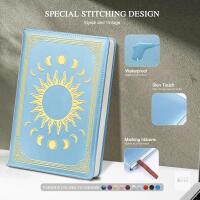 QDWXDEL Premium Leather Journal for Women - Moon Phase A5 Sky blue