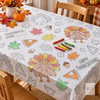 New Spritz Thanksgiving Color Your Own Table Cover 54x84