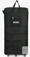 NEW 39" Expandable Rolling Luggage Bag, Black, Oxford Fabric, 4 Spinner Wheels, Front Pocket
