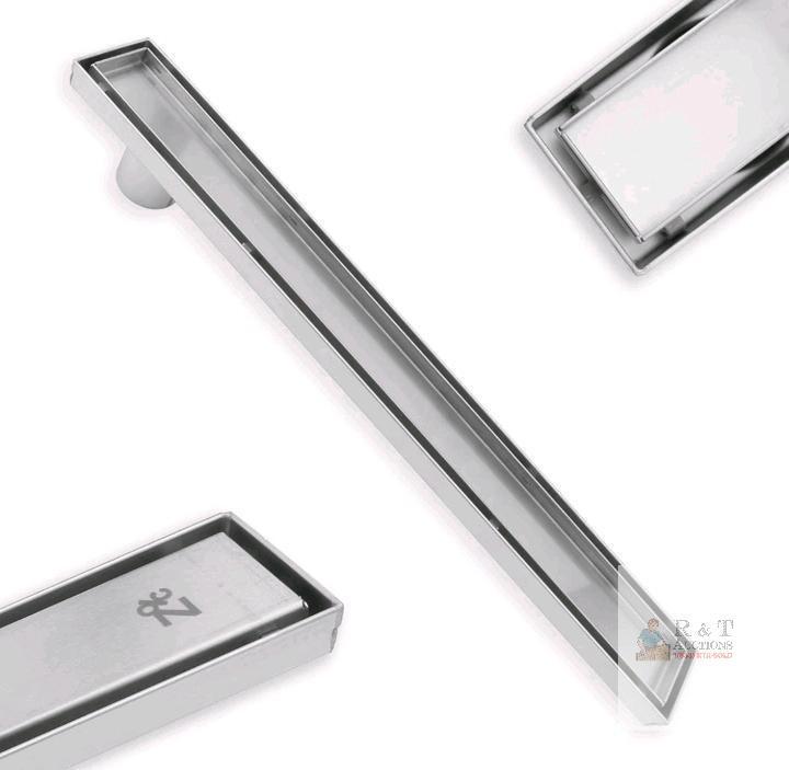 NEW Zoic Linear Stealth Tile Insert Shower Drain, 304 Stainless Steel, Side Outlet