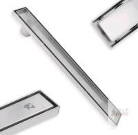 NEW Zoic Linear Stealth Tile Insert Shower Drain, 304 Stainless Steel, Side Outlet