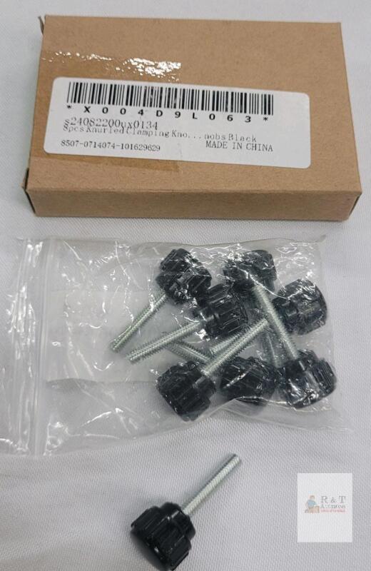 8-Piece Knurled Clamping Knob Set, 1/4"-20 UNC Thread, 0.75" Stud Length
