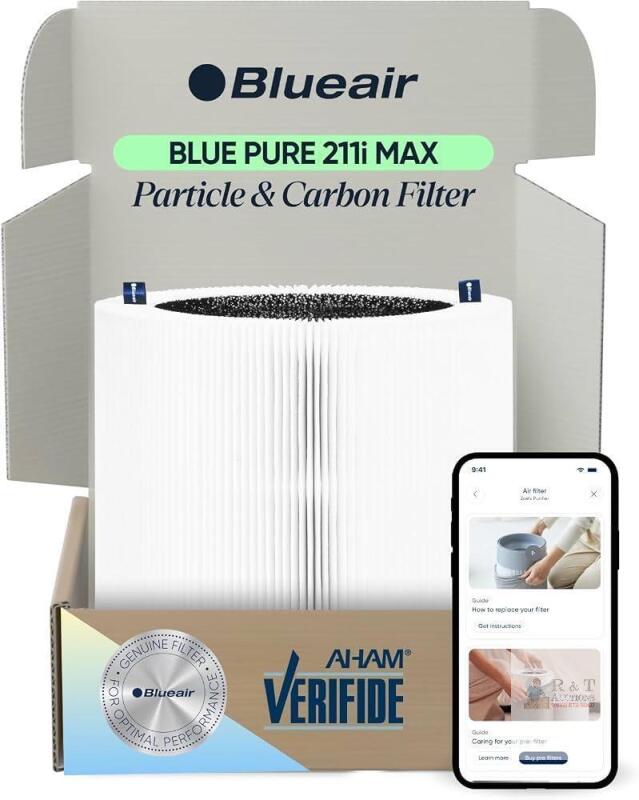 NEW Blueair Blue Pure F2MAX Replacement Filter for 211i Max, Particle & Carbon Combo, 6-9 Month Lifespan