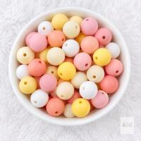 50Pcs 15MM Mix Color Silicone Beads Solid Color Rubber Beads Colorful