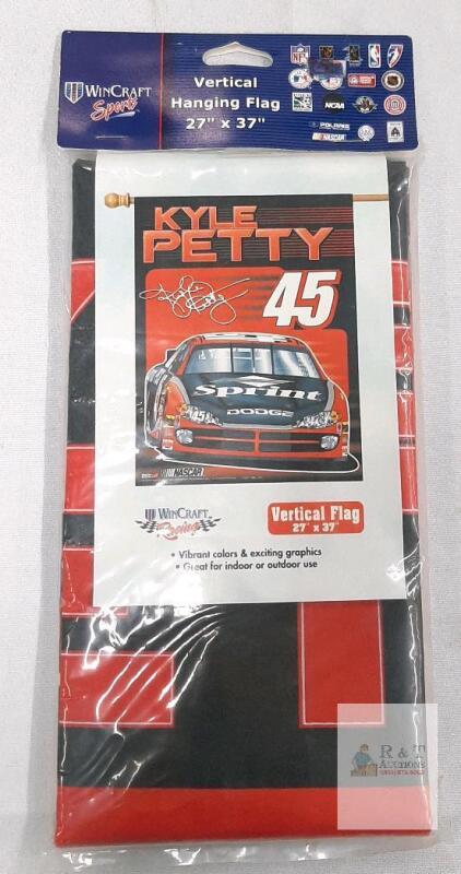 WinCraft Kyle Petty #45 Vertical Hanging Flag 27" x 37" NASCAR Officially Licensed SEALED