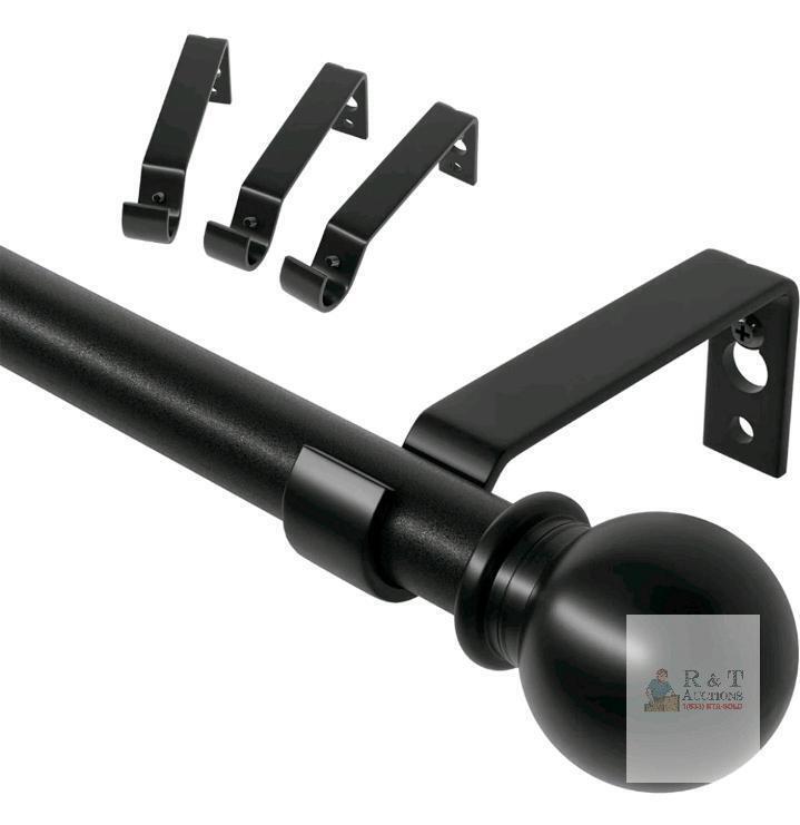 NEW BloomFlower Adjustable Heavy Duty Curtain Rod 48-84" with Decorative Finials