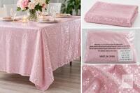 NEW Pink Sequin Tablecloth, 60" x 102", Sparkle Party/Wedding Event Table Cover