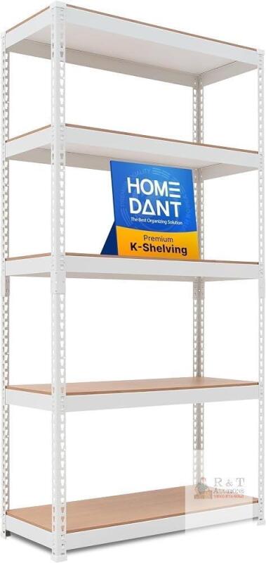 NEW Homedant SS904018-5 5-Tier Metal Shelving, 35.9"x16.2"x71.3", 1322lb Capacity, MDF Shelves