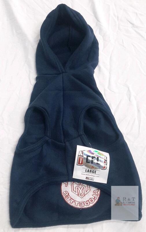 NEW All Star Dogs Montreal Alouettes Dog Hoodie, Large, Navy Blue, Polar Fleece, Made in USA