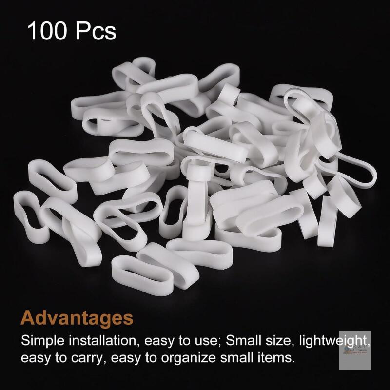 New MECCANIXITY Silicone Rubber Bands Rings 100Pcs Non-Slip 15mm Dia 1mm Thick 5mm Width for Wire Cord Cable Wrapping, Bundle