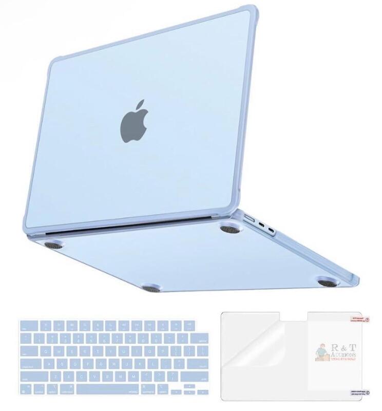MOSISO 13.6" Sky Blue Case Set for MacBook Air M2/M3: Hard Shell, Keyboard Cover, Screen Protector