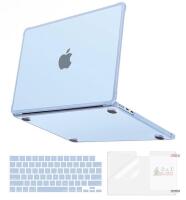 MOSISO 13.6" Sky Blue Case Set for MacBook Air M2/M3: Hard Shell, Keyboard Cover, Screen Protector