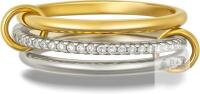 New Size 10 Stackable Rings for Women, Multicolored Connected Ring Set, Gold Silver Multi-Link Connected Ring, Stackable Cubic Zirconia Rings Set