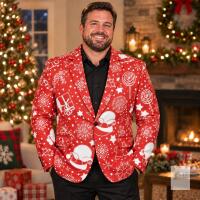 New Red & White Santa Christmas Blazer, Size XL