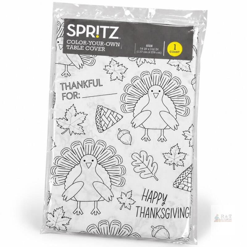 New Spritz Thanksgiving Color Your Own Table Cover 54x84