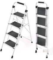 NEW KINGRACK 4-Step Folding Ladder, Model WKUK2223-4C, 800 lbs Capacity, Steel Frame, Anti-Slip Pedals