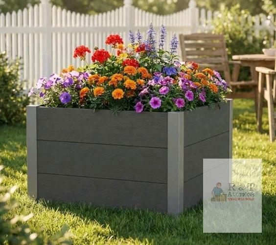 NEW Solaroxy Large Weatherproof Composite Planter Box 29x29x17", 51 Gallon, Garden Patio, X004YLMOUP