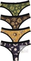 New Size XXL WDIRARA Women's 4 Pack Gothic Sun Moon Print Panty Set Lace Trim Low Rise Briefs