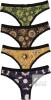 New Size XXL WDIRARA Women's 4 Pack Gothic Sun Moon Print Panty Set Lace Trim Low Rise Briefs