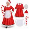 NEW Women&rsquo;s XL 5-Piece Traditional Mrs. Claus Costume Set with Dress, Apron, Pointed Hat & Inflatable Candy Cane &ndash; FF2747-XL