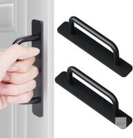 NEW Black Self-Adhesive Aluminum Cabinet & Drawer Pull Handles &ndash; 2-Piece No-Drill Set