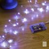NEW 16' 50-LED White Battery-Operated Fairy Lights &ndash; 8 Modes, Auto Timer, Waterproof Silver Wire, Batteries Included - 2