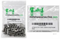 New NEW 1/4&Prime;-20 &times; 1&Prime; 304 Stainless Steel Fully Threaded Hex Bolt Sets &ndash; 10 Sets with Nuts, Flat & Lock Washers
