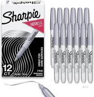 New Sharpie Metallic Permanent Markers, Fine Point, Silver, 12 Count