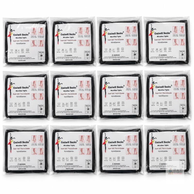 NEW SIZE M &ndash; 12 Pairs Cozivwill Kids&rsquo; Black Footless Ballet/Dance Tights &ndash; Nylon & Spandex