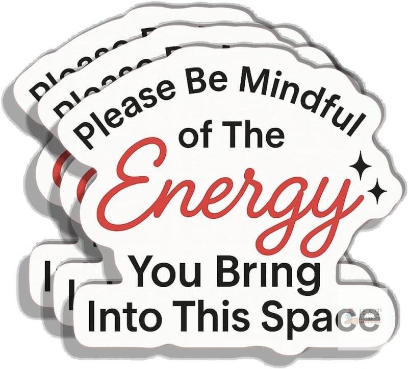New (3pcs) Mindful Energy Quote Sticker &ndash; Positive Vibes Vinyl Sticker-9.1 x 8.1 x 0.1 cm