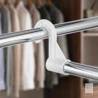 New 6 Pcs Closet Rod Bracket Hook for Bedroom Wardrobes Storage | White Plastic, 19mm Hook Size