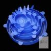 New Silicone Cover Stretch Lids Reusable Airtight Food Wrap Covers Keeping Fresh Seal Bowl Stretchy Wrap Cover Kitchen Cookware (Blue, 6)