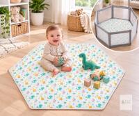 NEW Moonsea 48&Prime; Six-Sided Hexagon Padded Baby Play Mat, Dinosaur Print, Non-Slip &ndash; Play Yard or Floor Use, Mat Only Retail $67
