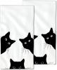 New CXULIN Black Cat Hand Towels Set of 2, Soft Bath Hand Towels 14"X28"
