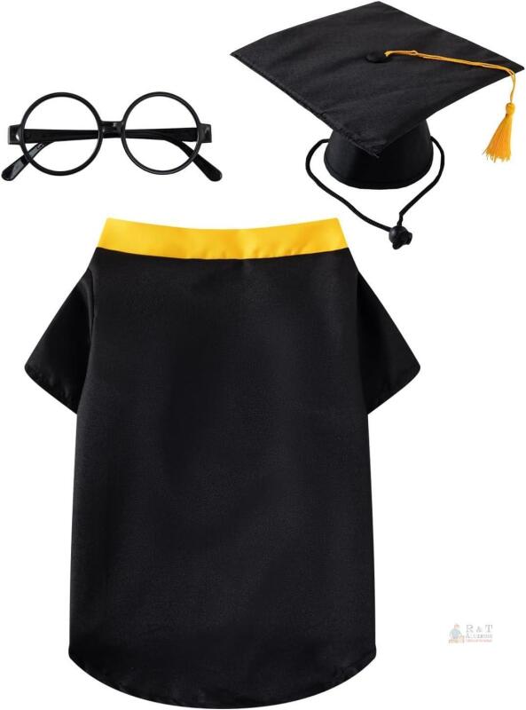 New Dog Graduation Cap and Gown Set 2026 Pet Cosplay Costume for Small Medium Dogs,