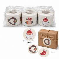 2.25" Wide Set of 3 Assorted Christmas Gift Sticker Rolls &ndash; New in Package