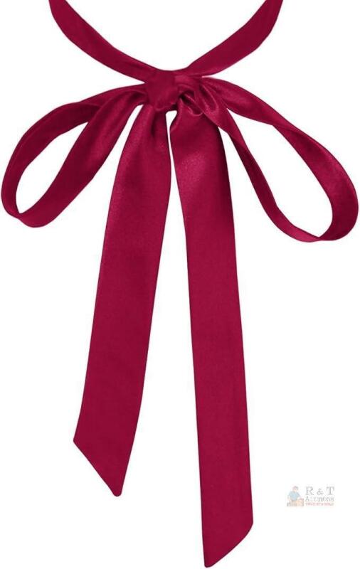 New Luckyvestir Bolo Bow Tie for Women, Ribbon Bowie for Girls Solid Color Neck Self Tie for Cosplay School Uniform Shirt