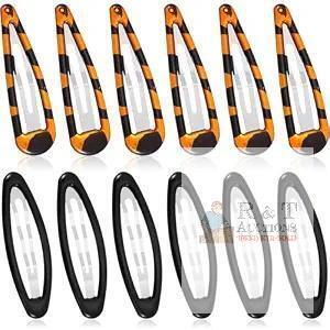 New 12 Pcs Hair Clip Barrettes Vintage French Oval Snap Tortoise Metal Snap Closure Clips Durable Thin Hair Grips Ellipse Clip Non Slip Barrettes
