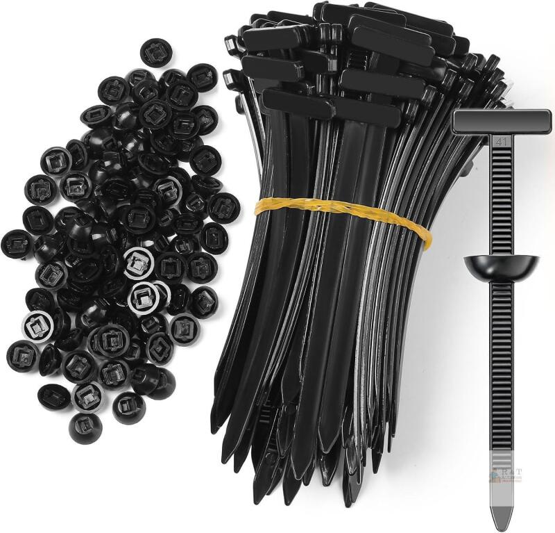 New 100 Pcs Nylon Universal Cable Tie Buckle - New T Multifunctional Zip Ties | Pin & Button Design, Plastic Cable Ties