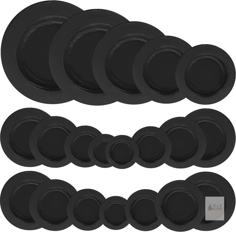 New 20Pcs Piggy Bank Plugs, Round Rubber Stoppers for Money Saving Box, Piggy Bank Stopper Covers Hole Plugs Replacements, Black Fashion Processed