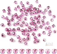 New Lasuroa 100pcs Pink Christmas Ornaments, Iron Jingle Bells for Crafts, Decorative Christmas Ornaments for Holiday Home Festival Party Decoration Gifts DIY Project