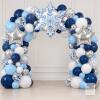 Winter Balloon Arch Kit &ndash; Approx. 100 Balloons, Two 17" Silver Foil Balloons & One 28" Snowflake Balloon-style may vary slightly
