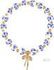 NEW Mikovivi Blue & White Porcelain Bead Stretch Bracelet with Gold-Tone Bow Charm - 3