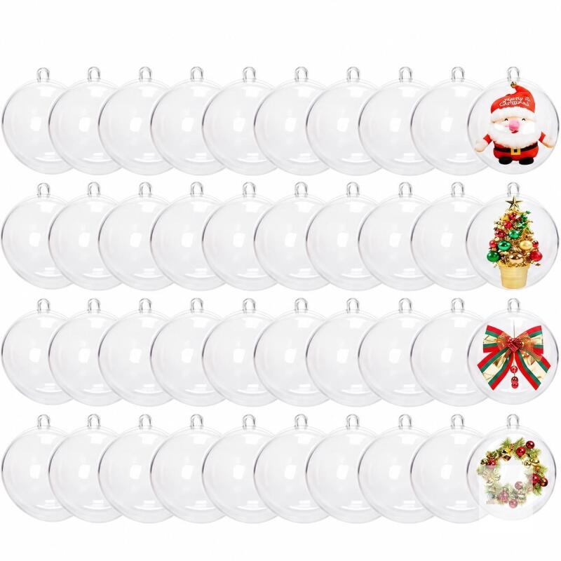 New 40 Pcs Clear Christmas Ornaments Ball,Clear Fillable Ornaments Ball,(1.57in,1.96in,2.36in,2.76in)